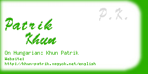 patrik khun business card